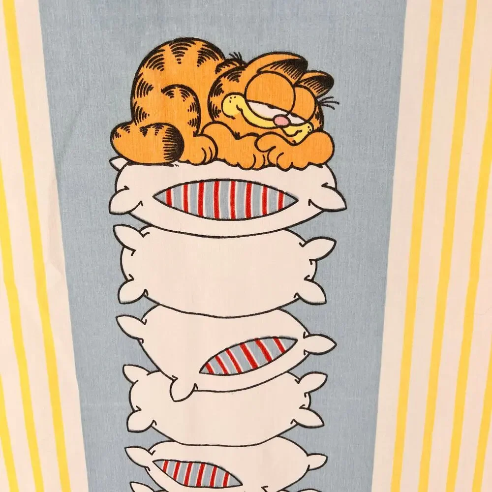 Vintage 80s Garfield Twin Sheet Set 1980s Cat Cartoon Kidcore